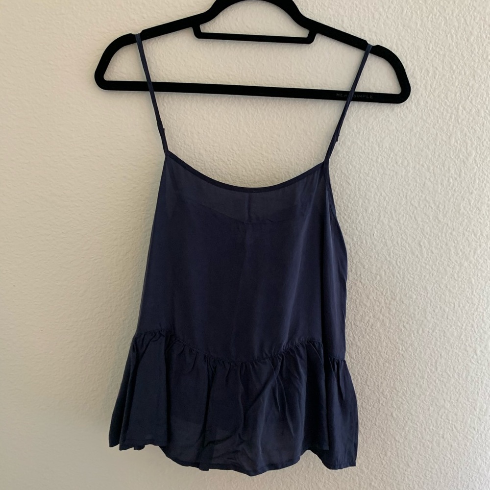 Natural Life Navy Peplum Sleeveless Top